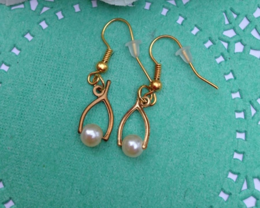  brass wishbone earrings