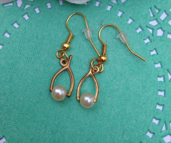  brass wishbone earrings