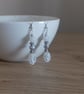 CRYSTAL, WHITE AND SILVER DANGLE EARRINGS. - Image 3