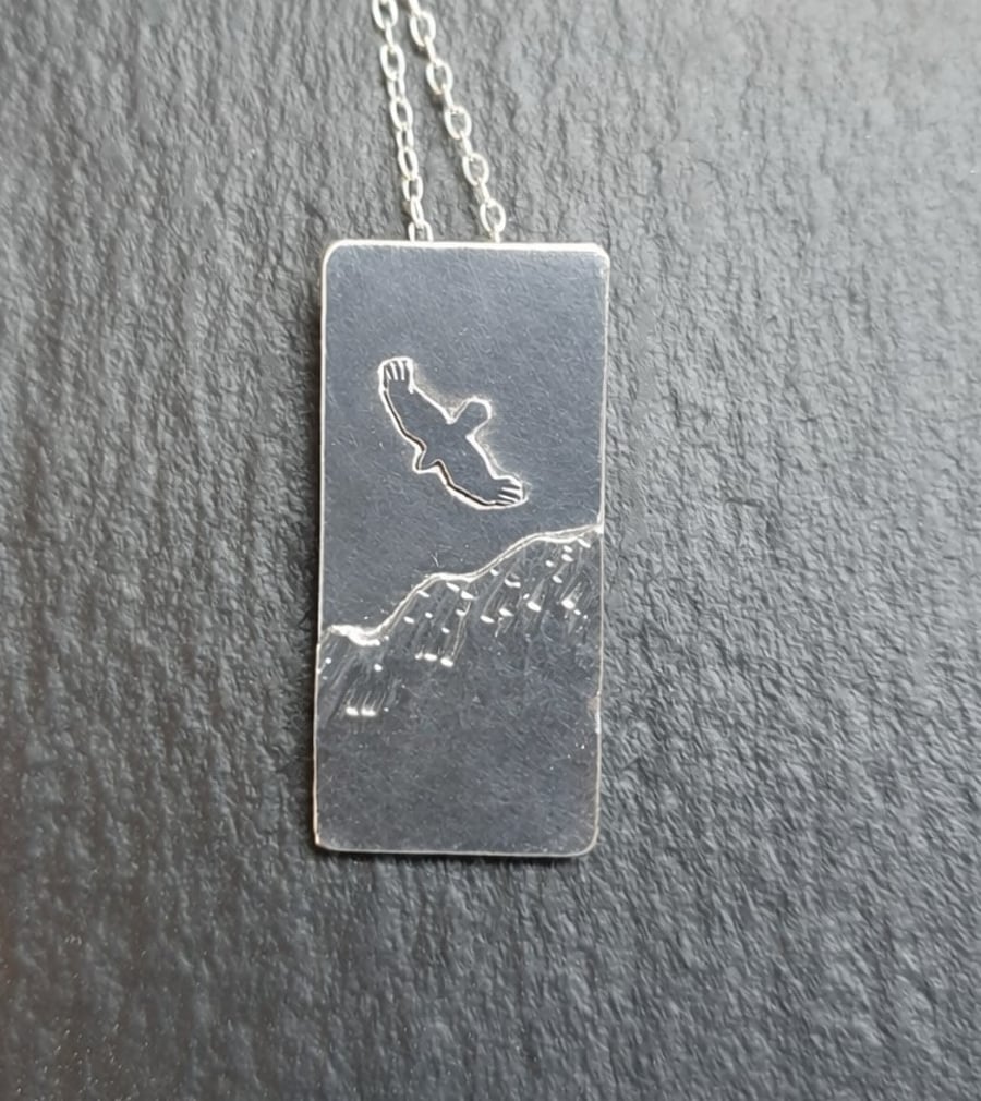 Bird Over the Moors Necklace – Sterling Silver