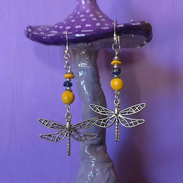 Handmade dragonfly earrings 