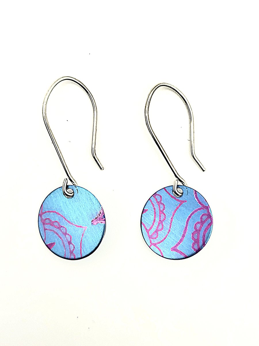 Handmade Aluminium and Silver Reversible Earrings