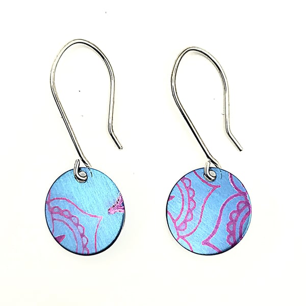 Handmade Aluminium and Silver Reversible Earrings