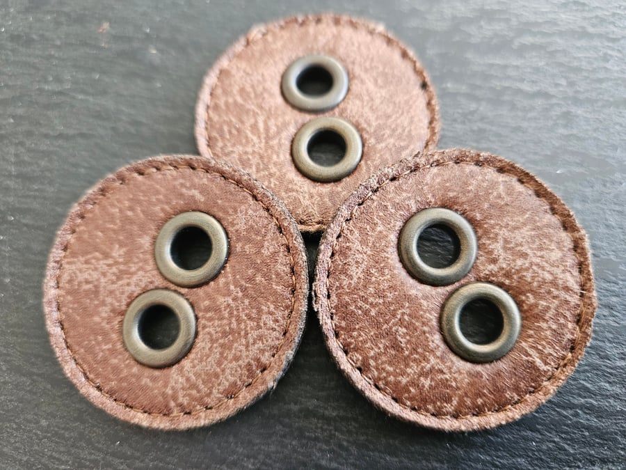 42mm Designer faux leather buttons LAST 3