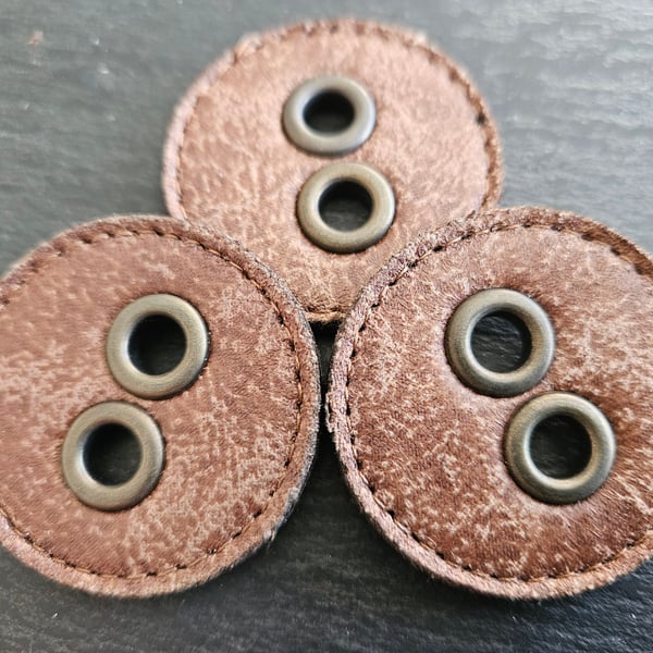 42mm Designer faux leather buttons LAST 3