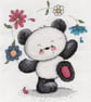 Party Paws Bamboo's floral juggler cross stitch kit - Image 1
