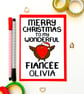 Christmas Card for Fiancee Merry Christmas to my Wonderful Fiancée Personalised  - Image 7