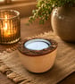 Handturned live edge Ash Tealight holder , handmade wooden Candle Holder