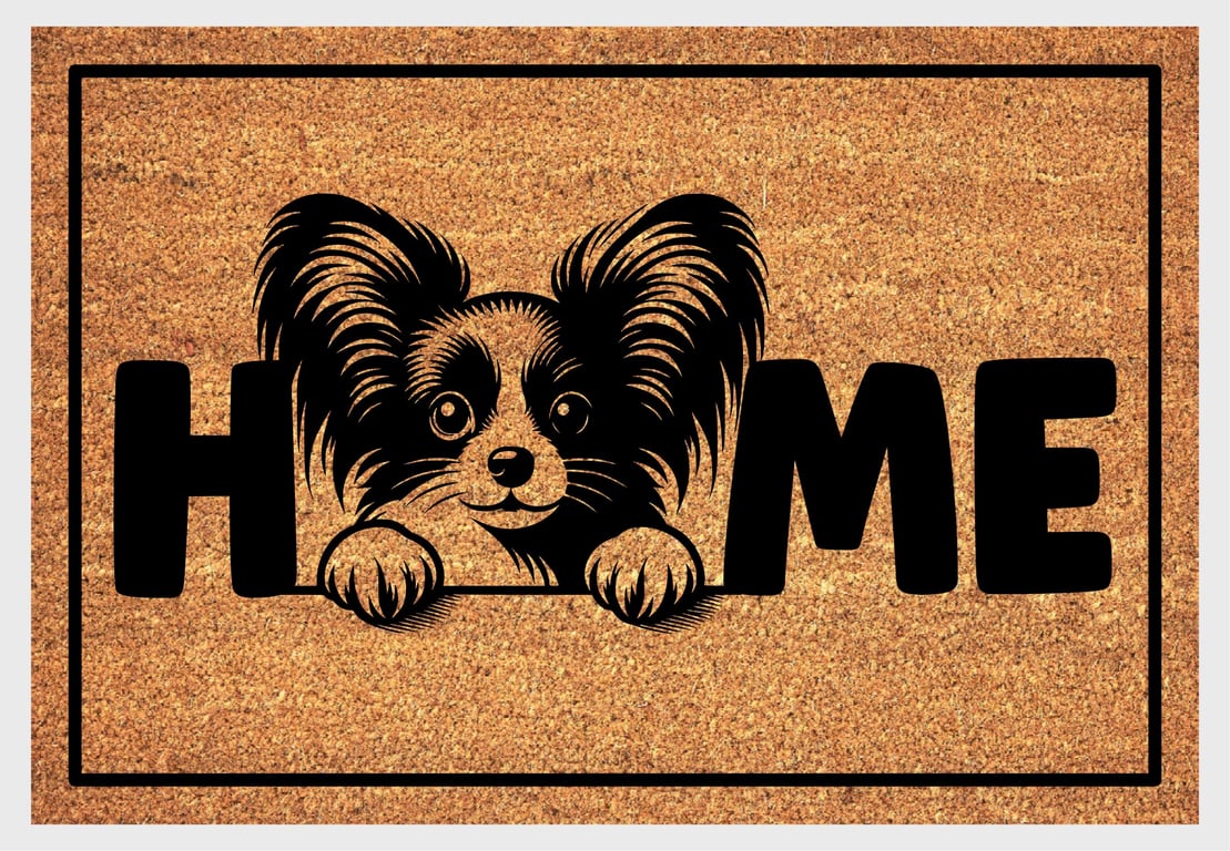 Papillon Home Door Mat No.1 - Papillon Dog Welcome Mat - 3 Sizes