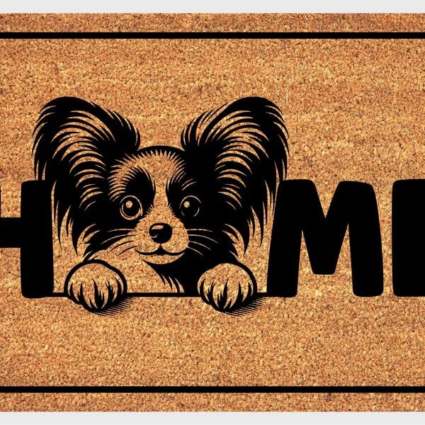 Papillon Home Door Mat No.1 - Papillon Dog Welcome Mat - 3 Sizes