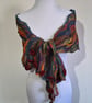 37. Multicoloured Hand Felted Wrap in Hand Spun Merino Wool. Measures 60"x 10". - Image 3