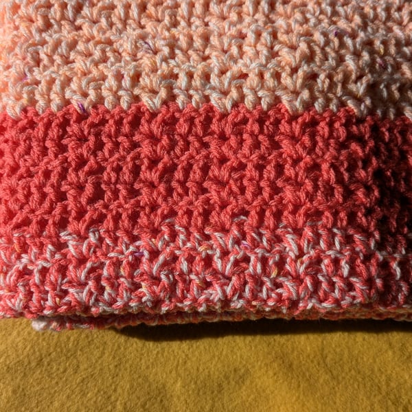 Peach multi color baby blanket 