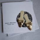 Happy Birthday Twinkle Toes - Golden Glitter Shoes 