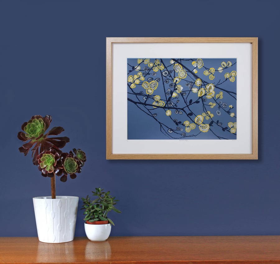 Pussy Willow Blossom, original hand-pulled screen print