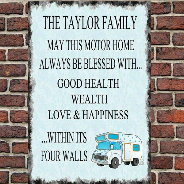 Personalised Caravan Camping Camper Metal Sign Motorhome Campervan Gift Present 