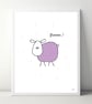 Dotty Sheep A4 Art Print  - Image 2
