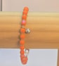 Orange Czech glass bracelet with a silver heart charm  - Image 3