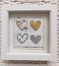 Four Little Wire Love Hearts Silver on Gold Handmade Artwork. How Lovely!!! XXX - Image 1