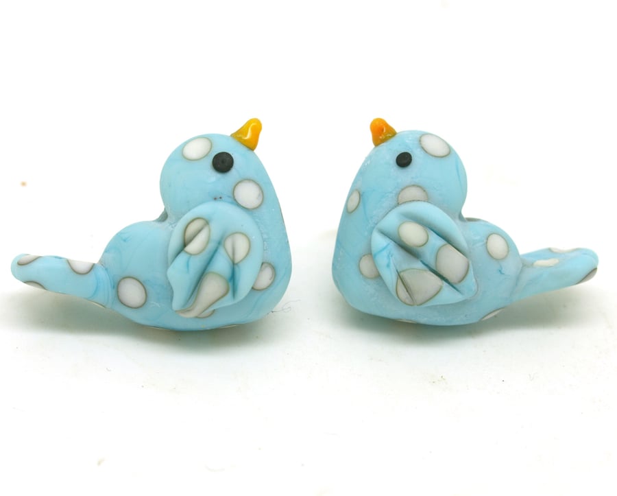 Blue Bird Beads - Handmade Glass Lampwork