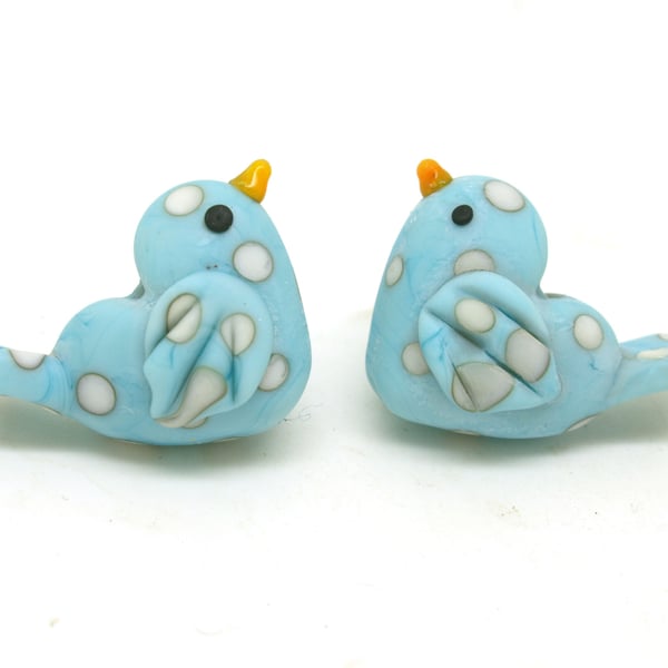 Blue Bird Beads - Handmade Glass Lampwork