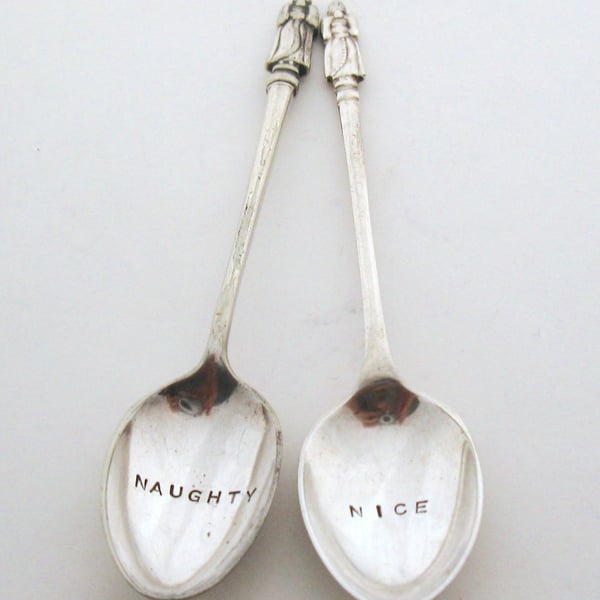 Two Apostle Coffeespoons, Naughty and Nice