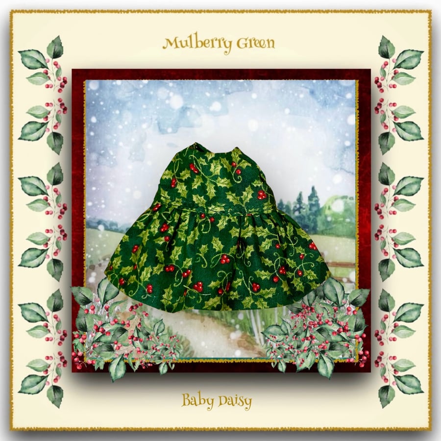Holly Berries Dress for Baby Daisy 