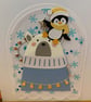 Handmade Christmas Wishes Card – Modern Bear & Penguin Christmas Card - Image 8