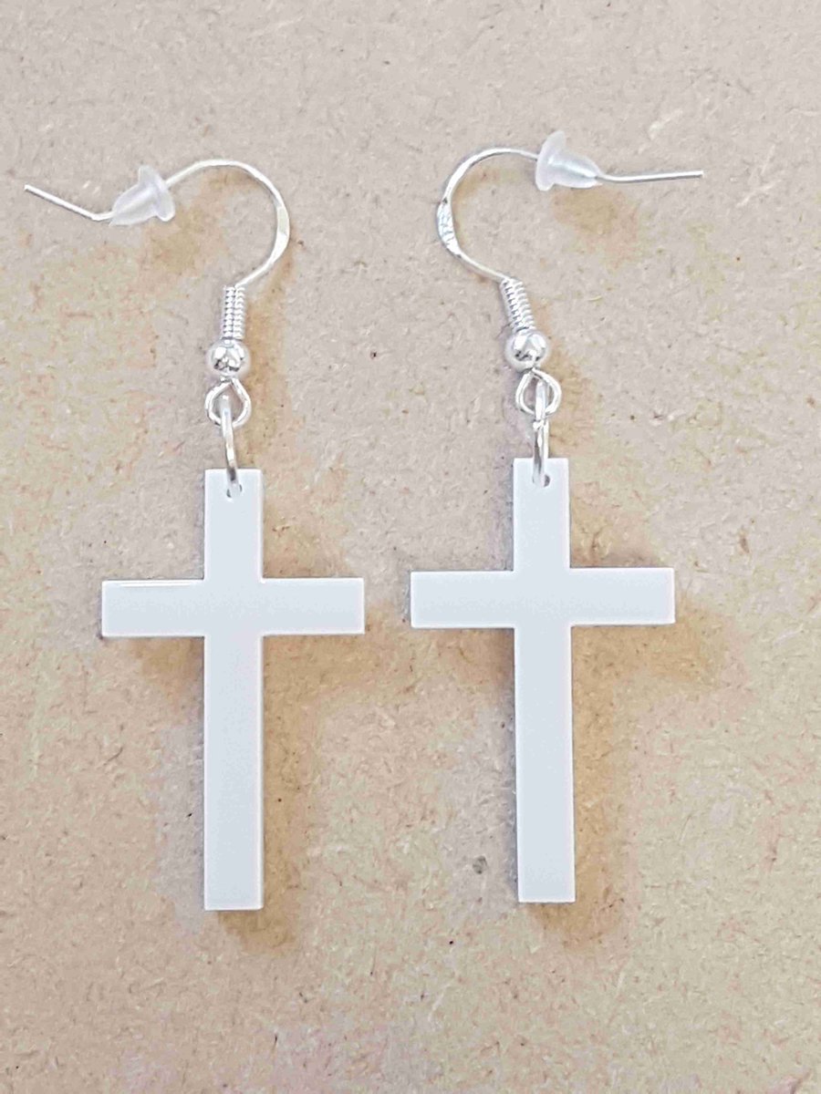 Cross Earrings - Acrylic