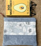 Reclaimed denim and floral book pouch zip bag clutch with reclaimed materials - Image 7