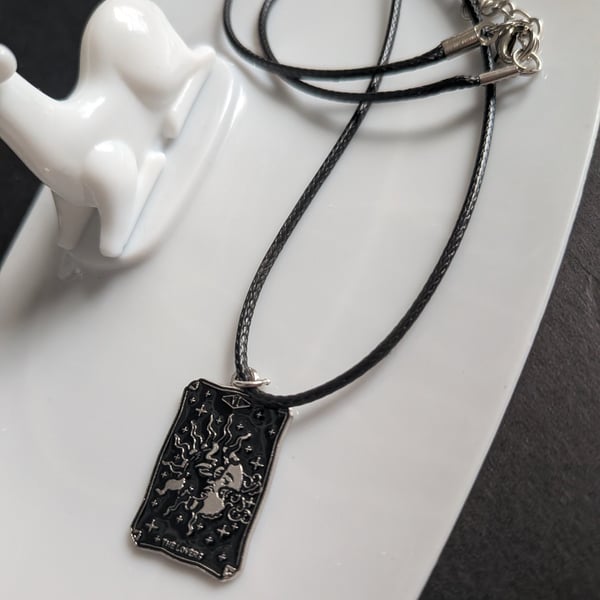 The Lovers Tarot Card Pendant Necklace - Handcrafted Gothic & Witchy Jewellery