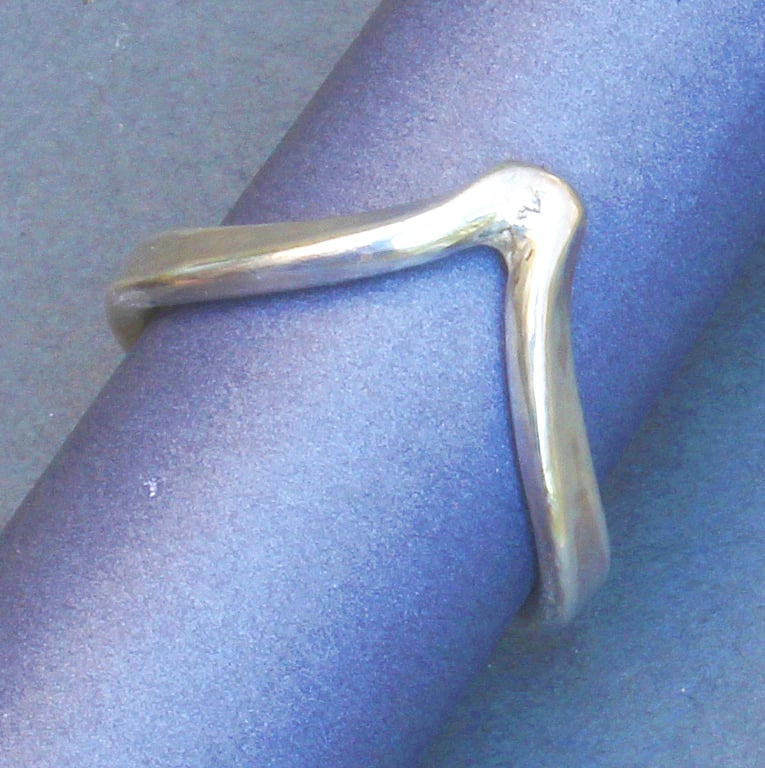 Classic Style Chevron Ring - Sterling Silver - Handmade Any Size