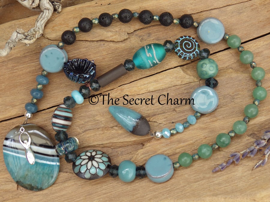 Sea Goddess Sterling Silver Prayer Rosary Beads, Meditation Mala Beads OOAK