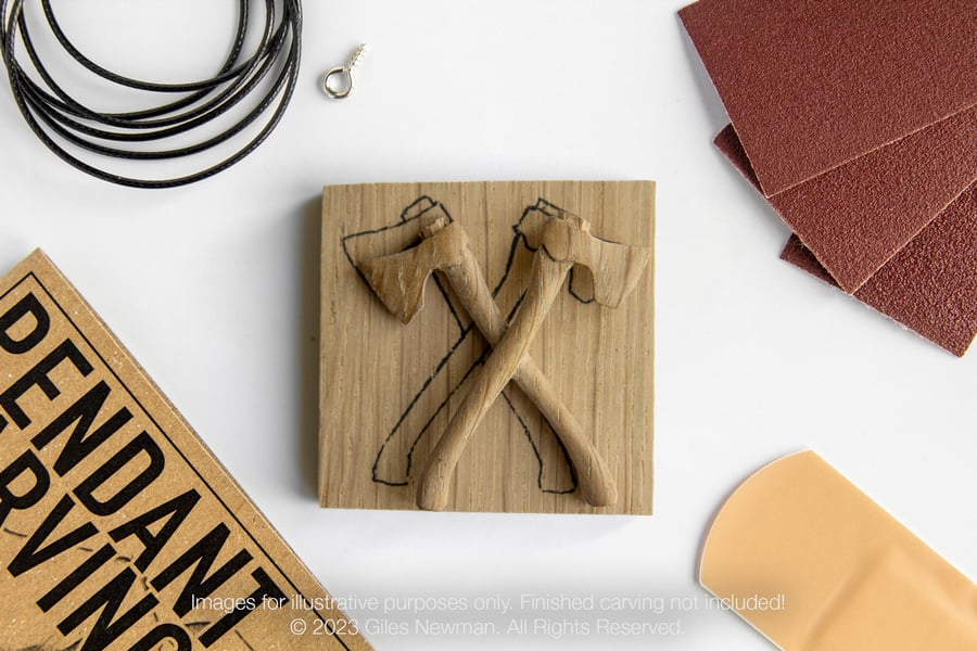 Crossed Axes Pendant Carving Kit