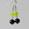 'Bold over again' Green Peridot and black onyx earrings