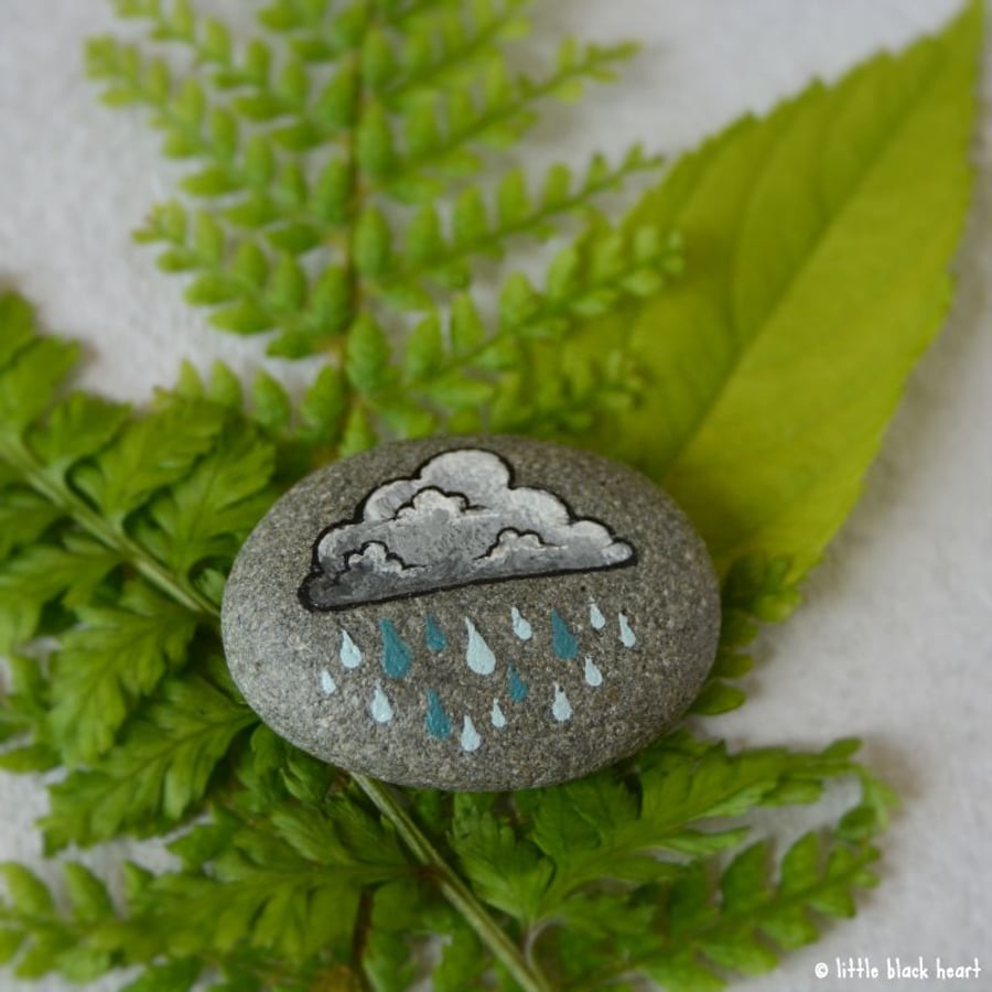 painted pebble - raincloud (i)