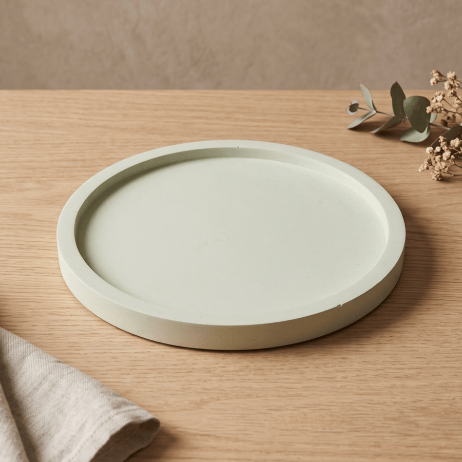Pale Pistachio Green Marbled Round Jewellery Tray, Decorative Catchall Dish