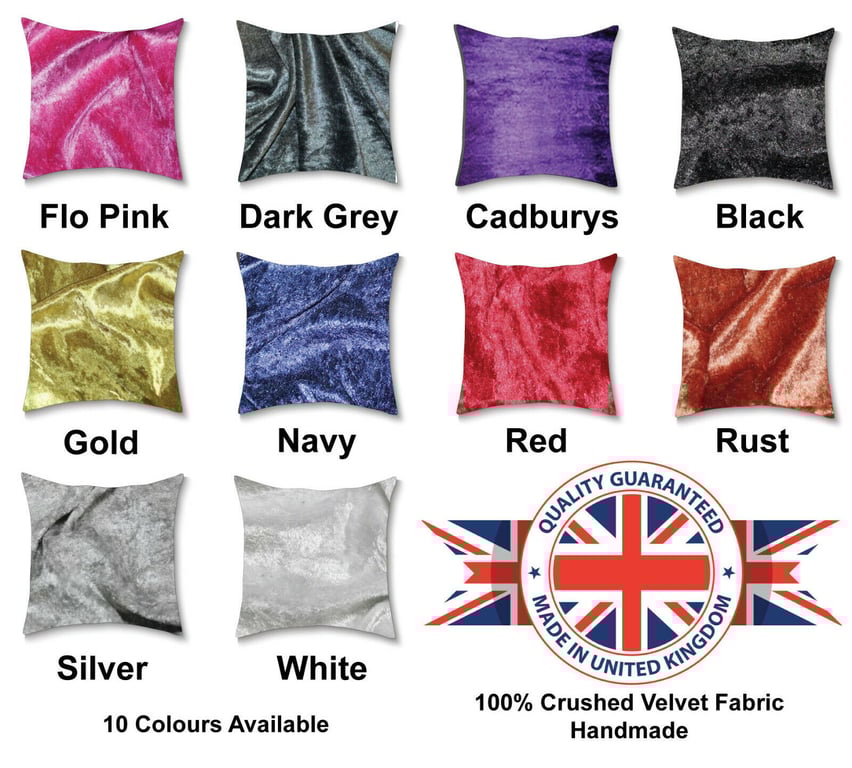 Crushed velvet square cushion cover, Plain square velvet cushion cover
