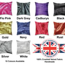 Crushed velvet square cushion cover, Plain square velvet cushion cover