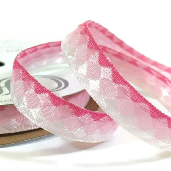 Pink Facets Ribbon - 3.6 Metres - Full Reel