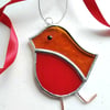 Stained Glass Christmas Decoration - Robin