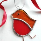 Stained Glass Christmas Decoration - Robin