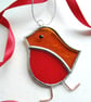 Stained Glass Christmas Decoration - Robin - Image 1