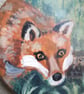 Wooden Coaster handpainted with a Red Fox - Image 2