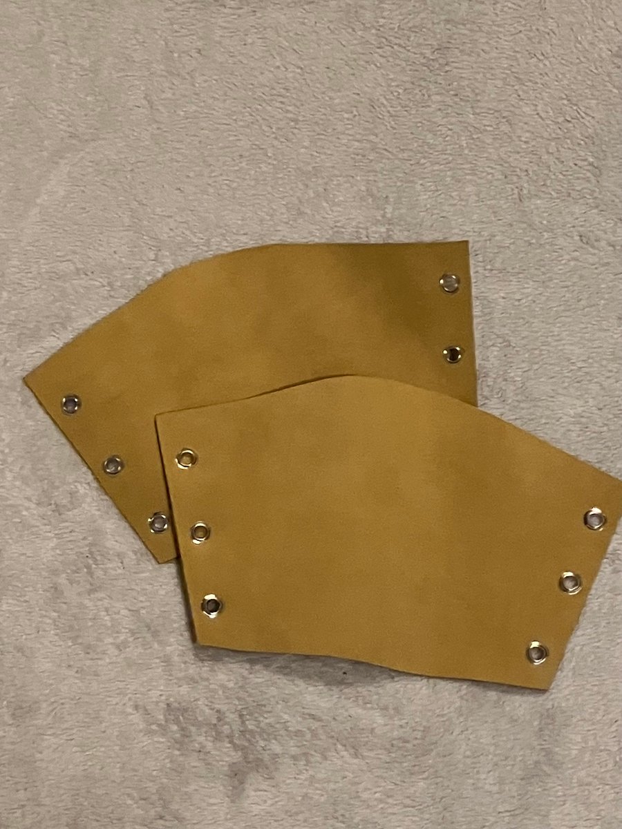 Sm Pair of Dusty Yellow - Sandy in colour leather bracers FREE SHIPPING