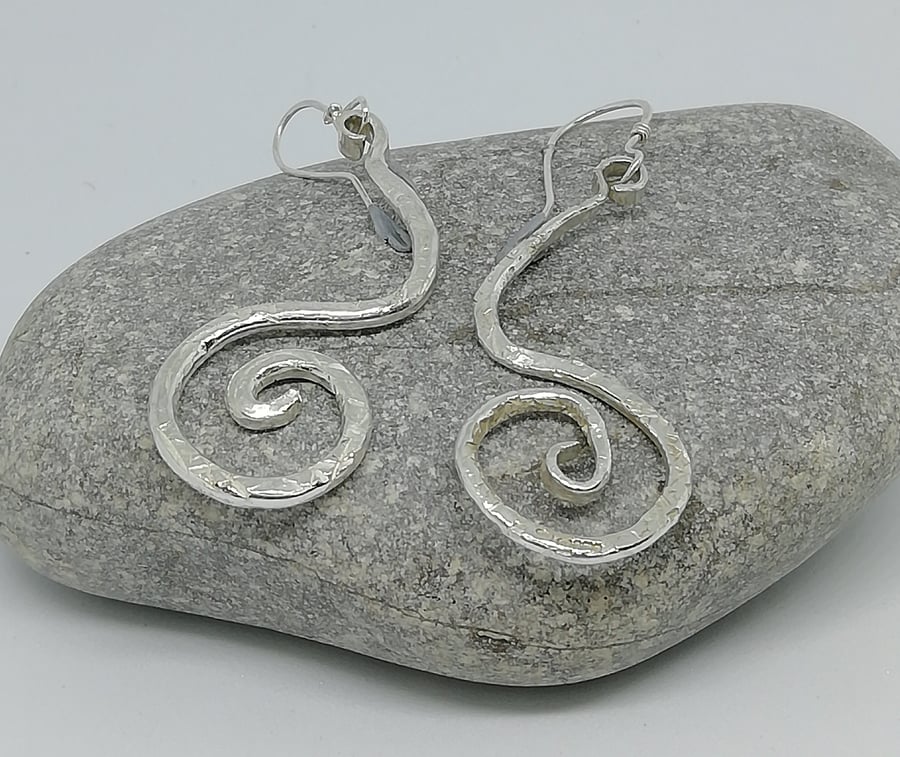 Sterling Silver Coiled Drop Earrings