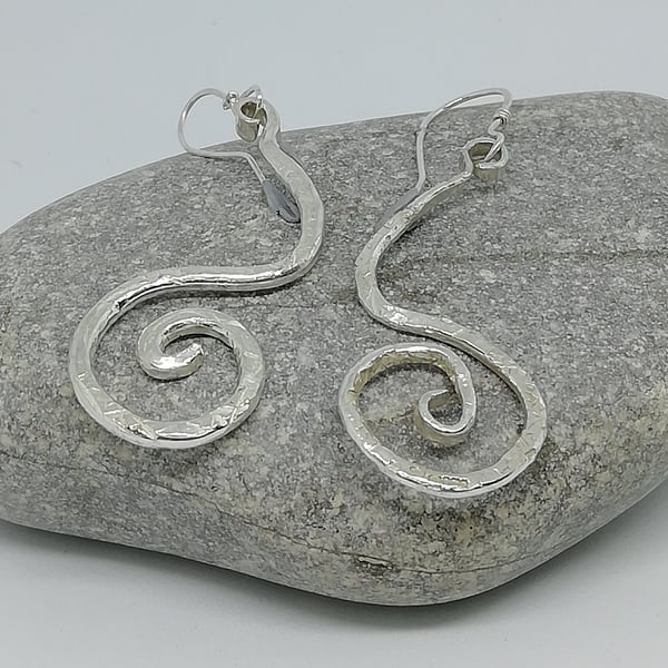 Sterling Silver Coiled Drop Earrings