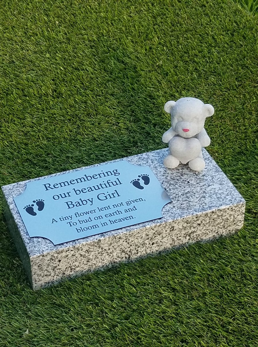 CUSTOM ORDER DAWN Flat Granite Grave Marker 