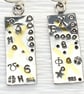 Handmade contemporary silver and gold earrings, Keum boo technique