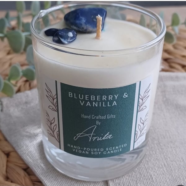 Blueberry & Vanilla vegan soy wax candle