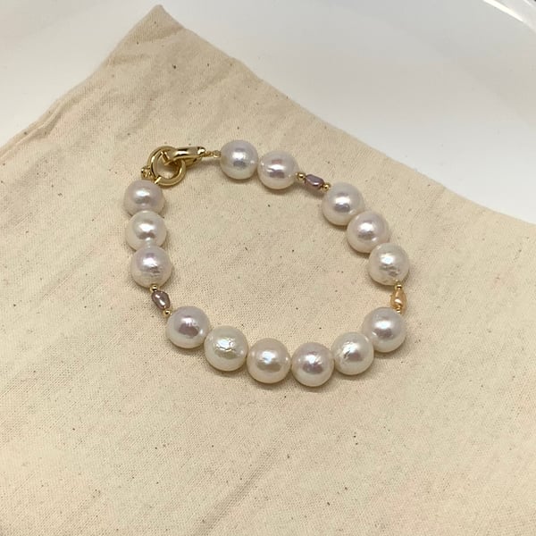 Freshwater  Baroque Pearl Bracelet Bead Work